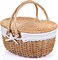 Picnic Basket with Lid and Handle Sturdy Woven Body with Washable Lining